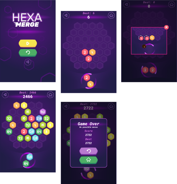 Hexa Merge - HTML5 Game (Construct 3) - 1