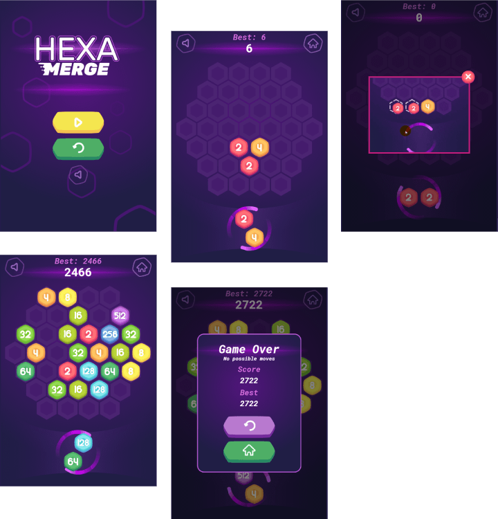 Hexa Merge - HTML5 Game (Construct 3)