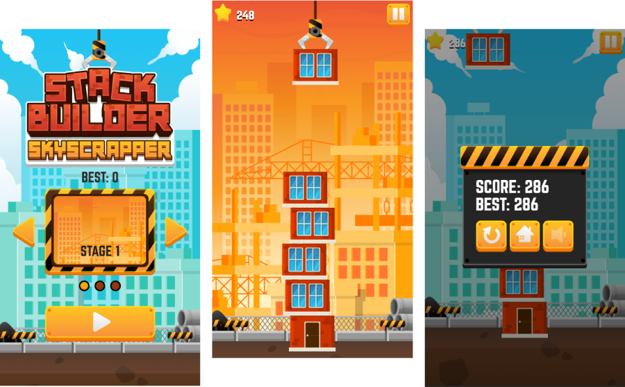 Stack Builder - HTML5 Game (Construct 3) - 1