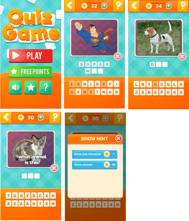 Quiz Game (Images) - HTML5 Trivia Game (Construct 3 + Admob)