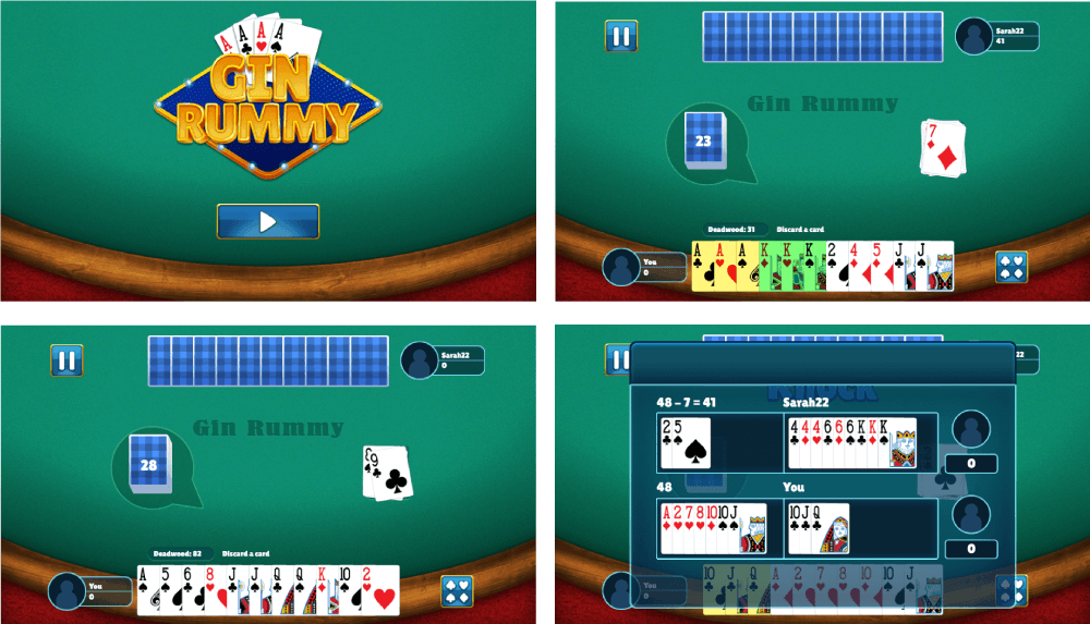 Gin Rummy - HTML5 Card Game (Construct 3) - 1