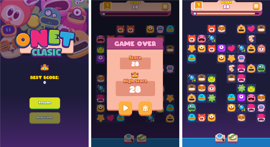 Onet Classic Cartoon - HTML5 Game (Phaser 3)